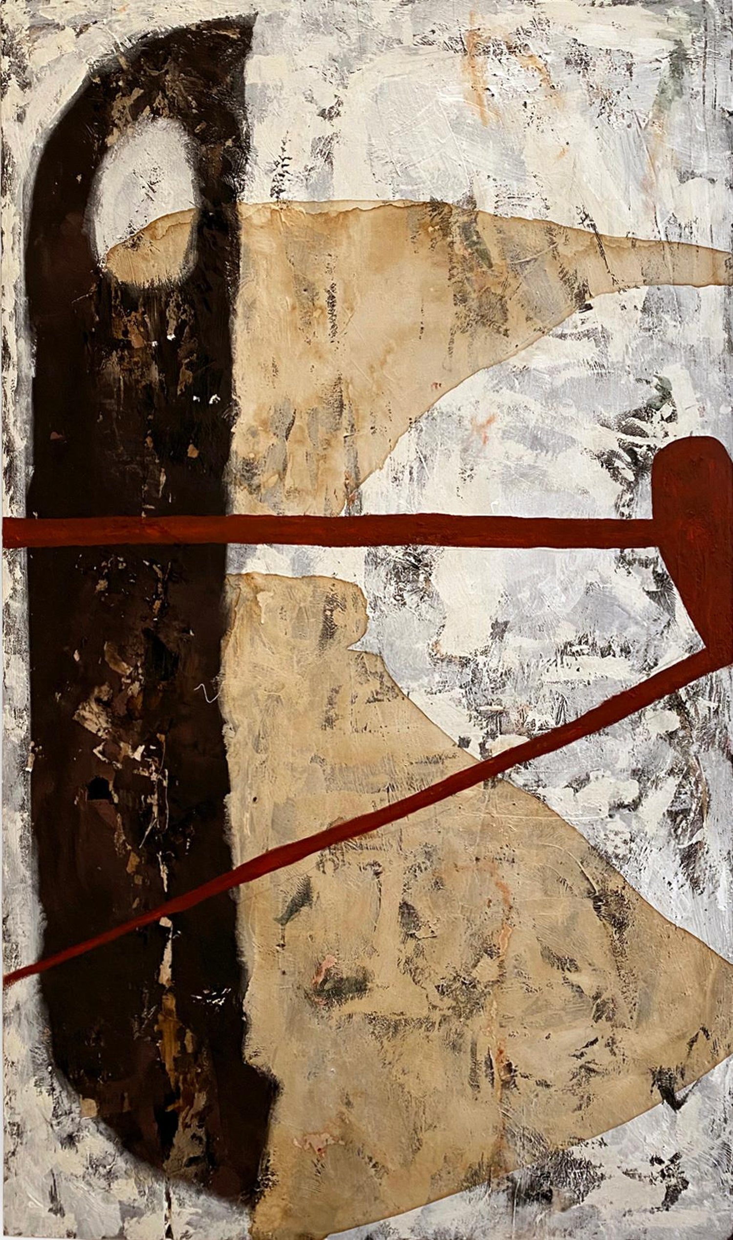 Abstract Wood Collage Assemblage Oil Painting Rafael Mahdavi Art Brut Kouros NYC