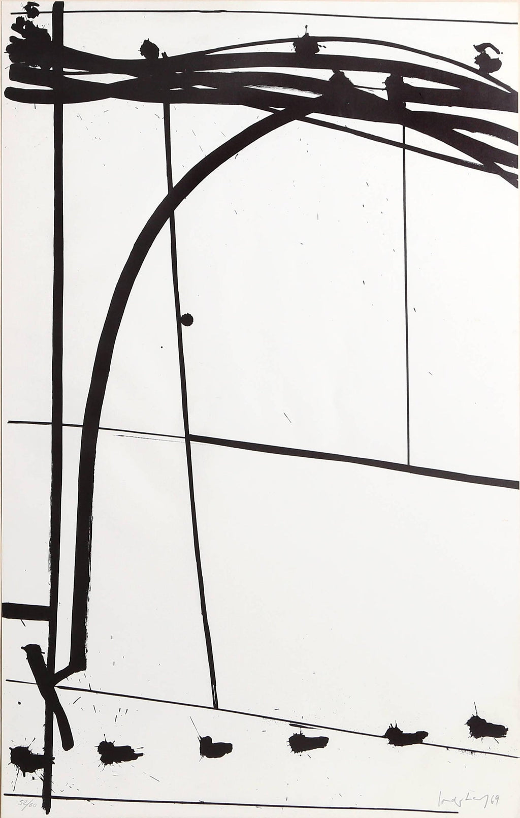 Michael Gross Israeli Minimalist Conceptual Art, Abstract Jerusalem Silkscreen