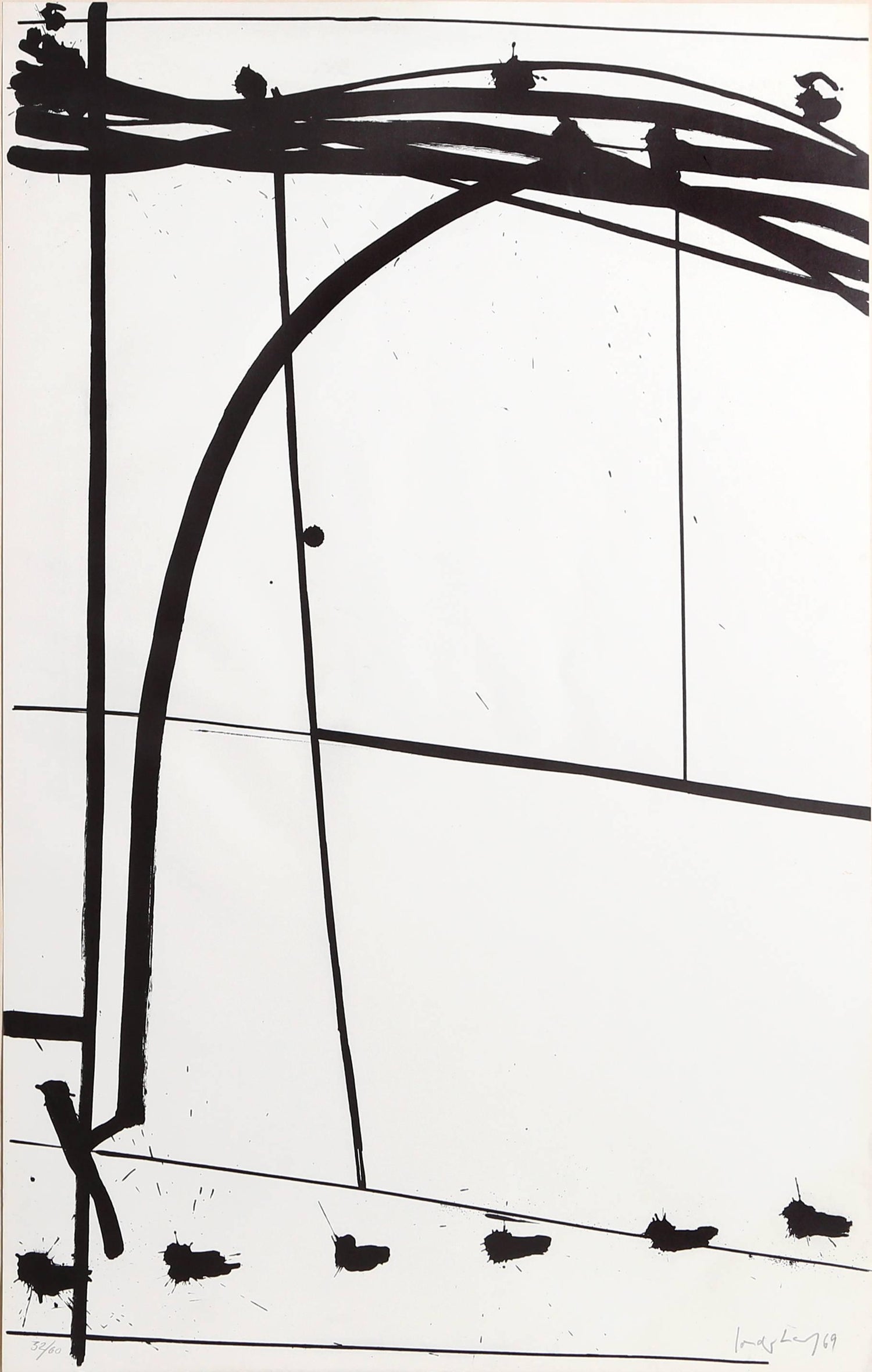 Michael Gross Israeli Minimalist Conceptual Art, Abstract Jerusalem Silkscreen