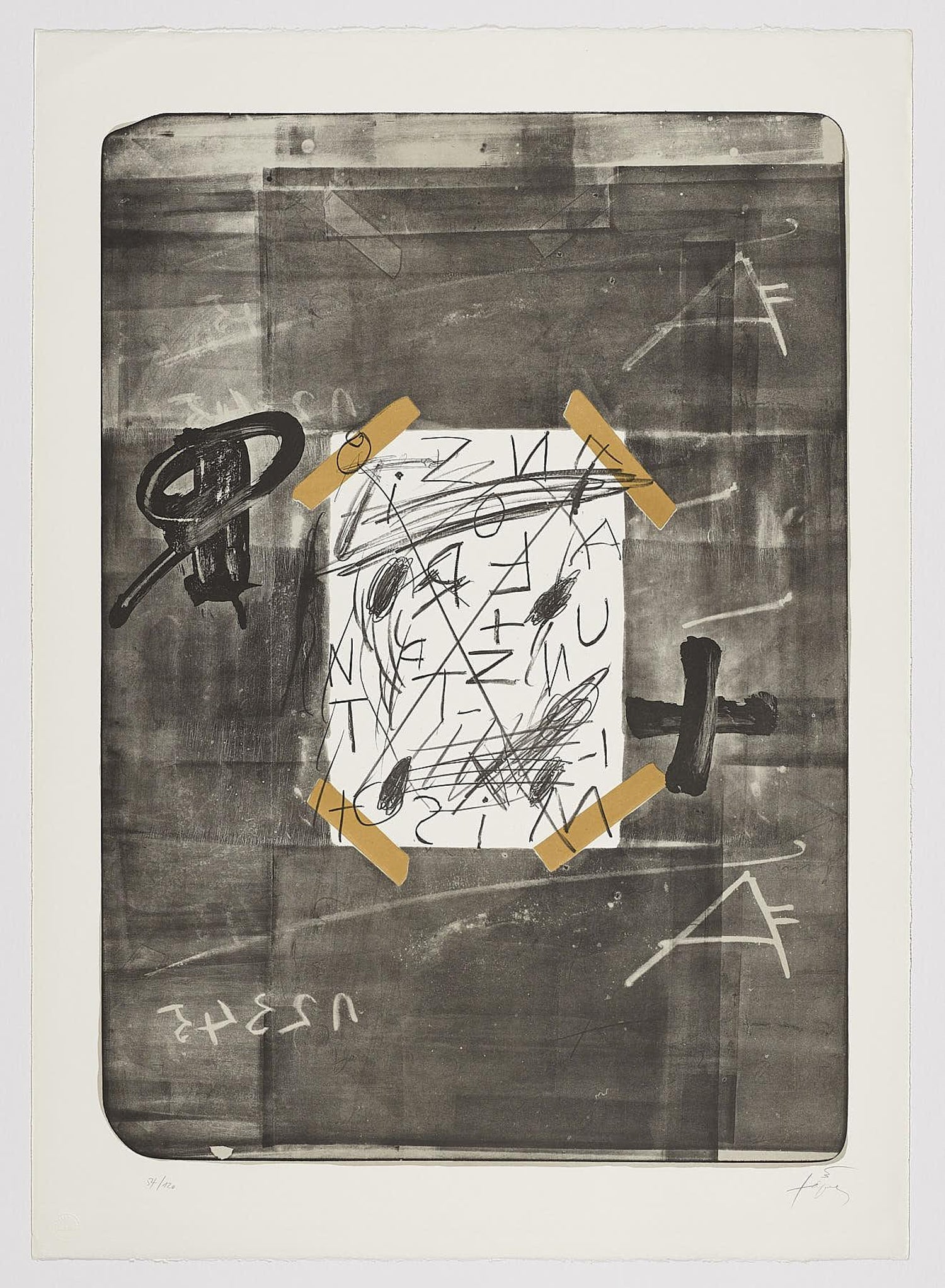 Spanish Post Modern Abstract Aquatint Color Etching Antoni Tapies