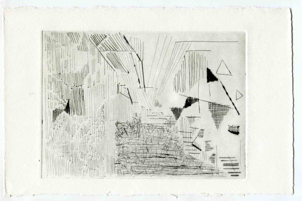 Abstract Drypoint Etching Cheryl Warrick African American Woman Artist