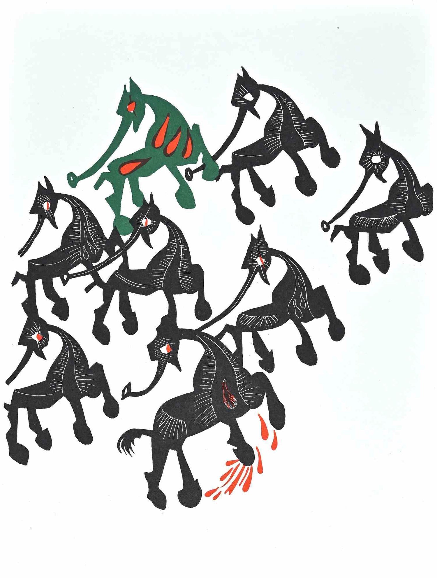 Large Post Soviet Non Conformist Russian Israeli Unicorn Silkscreen Print