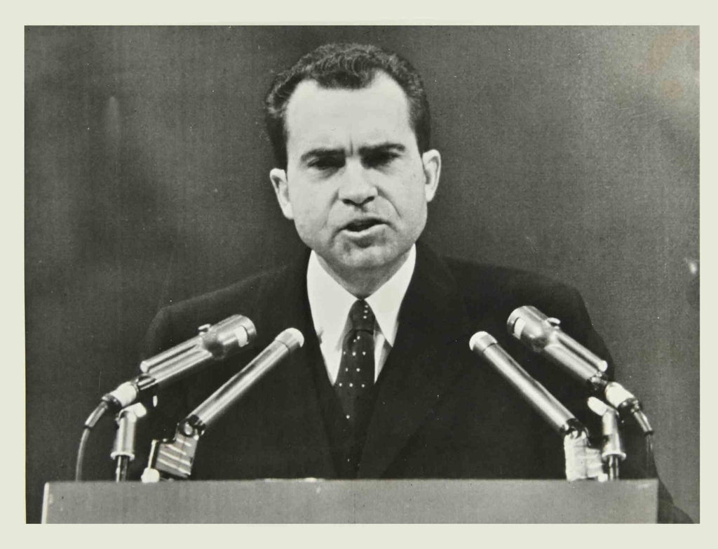 Vintage Print Silver Gelatin Signed Photo President Richard Nixon Innaugural