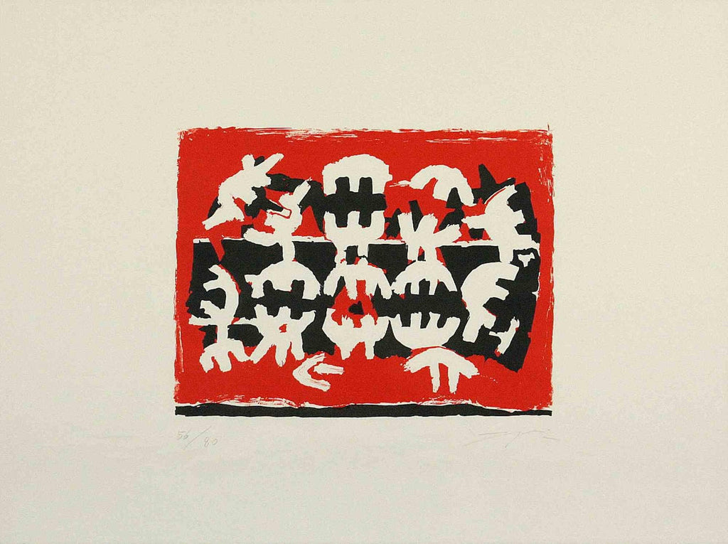 Chinese Abstract Modernist Signed Lithograph Hong Kong Modern Art