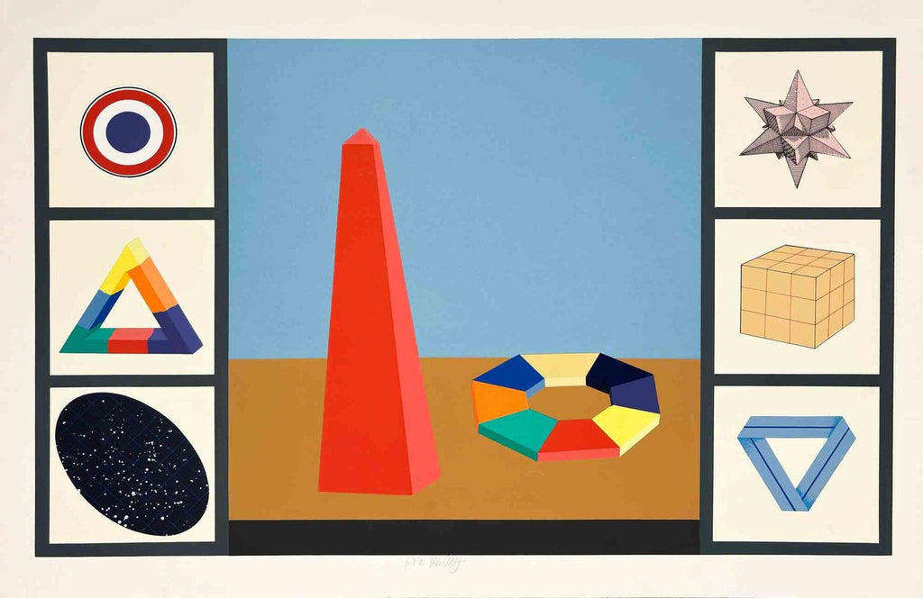 Joe Tilson British Pop Art Screenprint, Color Lithograph 4 Seasons 4 Elements