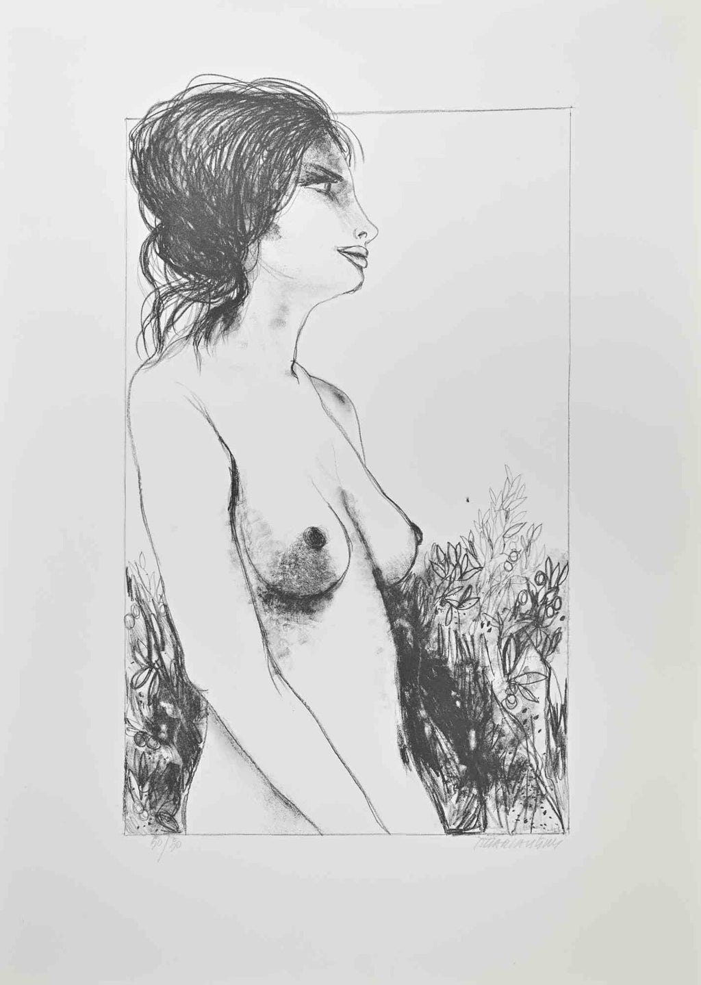 Erotic Nude French Surrealist Aquatint Etching Photo Collage Silkscreen Print