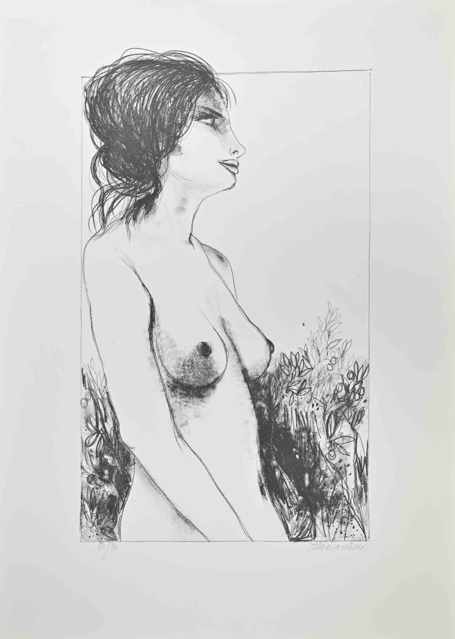Erotic Nude French Surrealist Aquatint Etching Photo Collage Silkscreen Print
