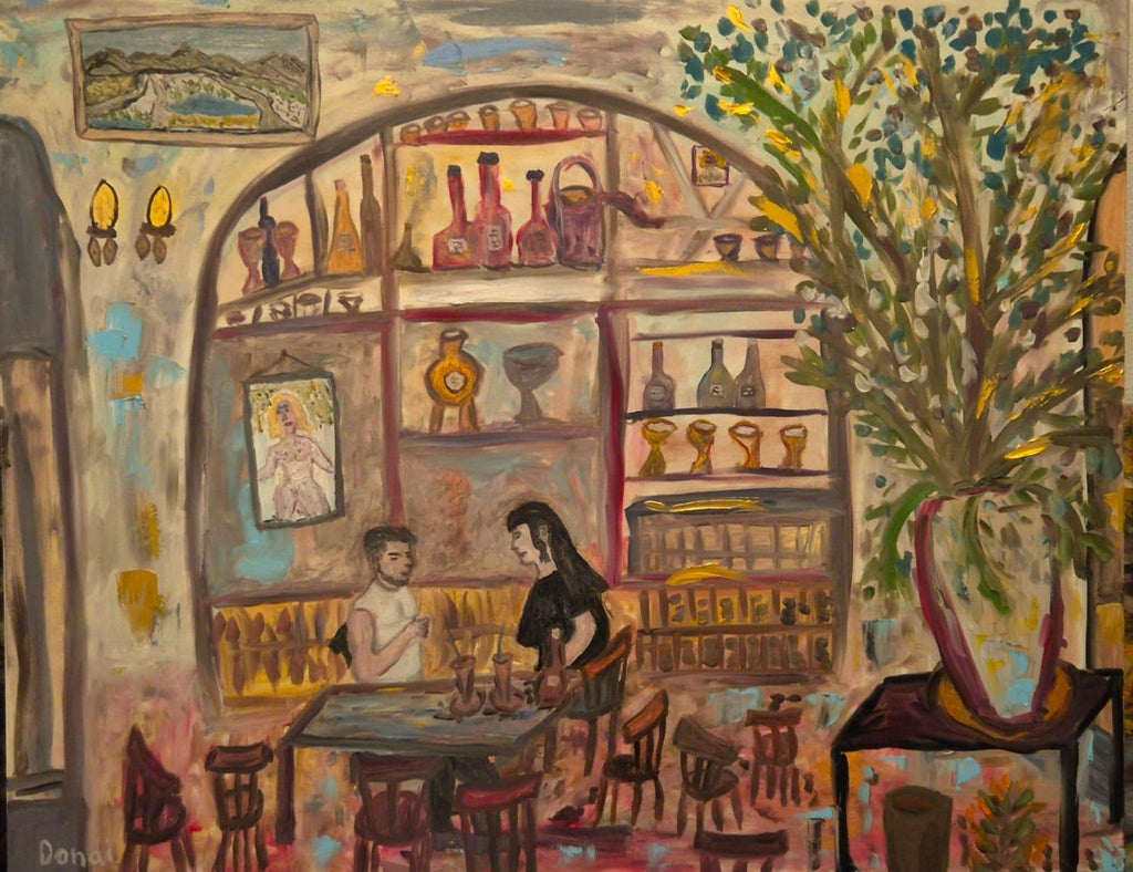 Large Oil Painting Israeli Pinchas Litvinovsky Jerusalem Israel Bezalel School