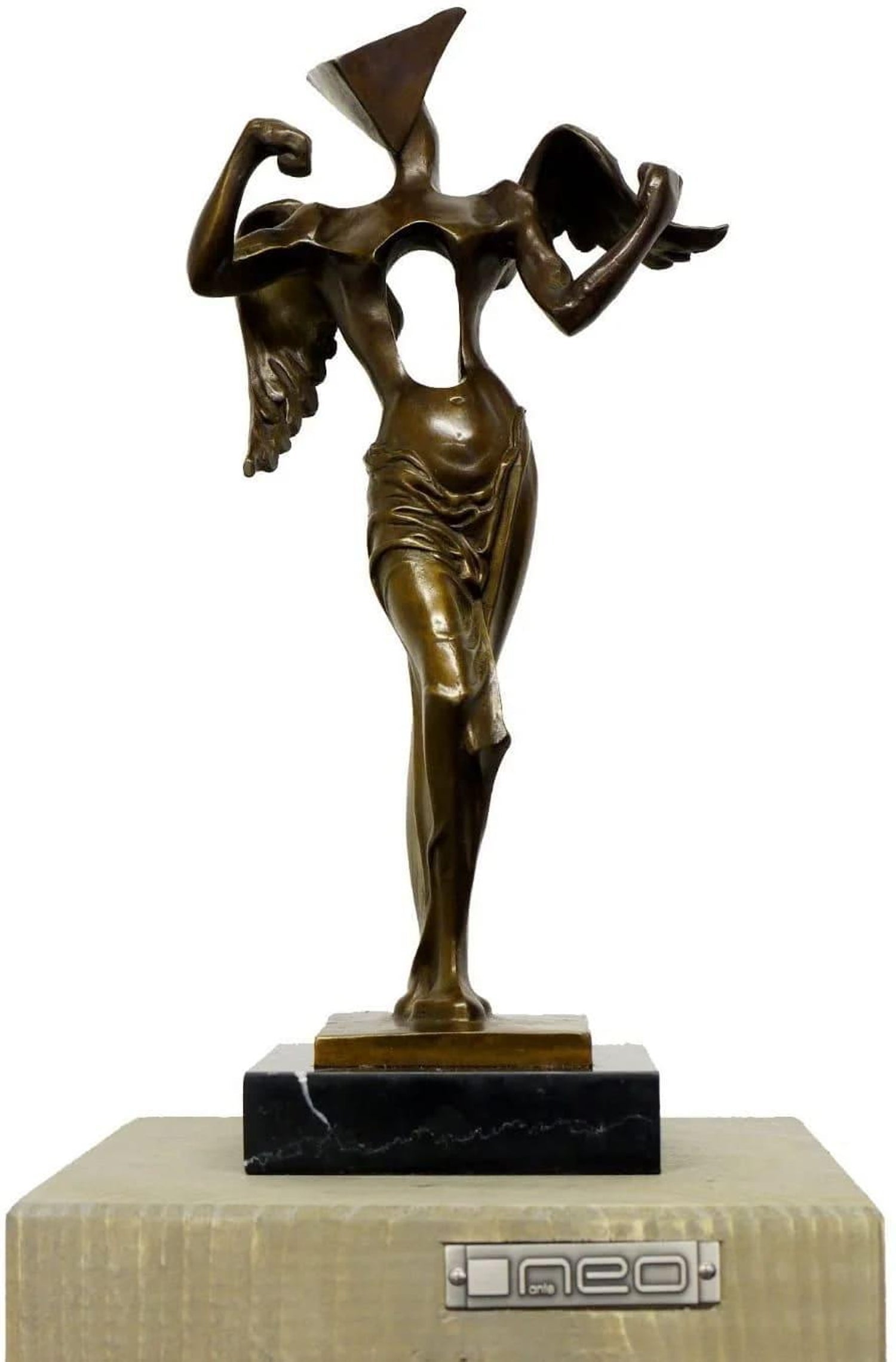 Large Original Surrealist Bronze Marble Sculpture Alma Del Quijote Salvador Dali