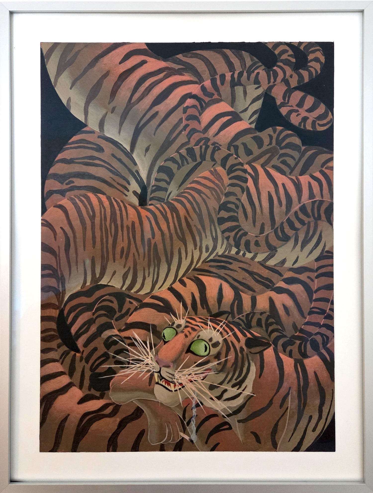 Tigers Animal Paradise Tropical Jungle Painting Surrealist Art Gustavo Novoa