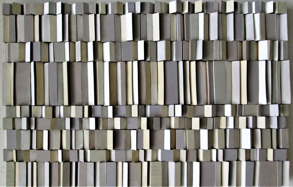 Swedish Modern Op Art Modular Relief Sculpture In Aluminum And Wood