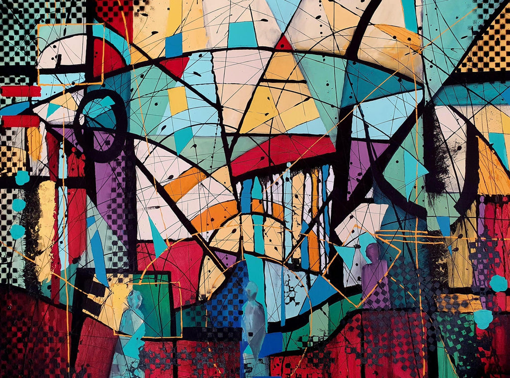 Large Spanish Pop Art Catalan Mixed Media Collage Painting Jordi Prat Pons
