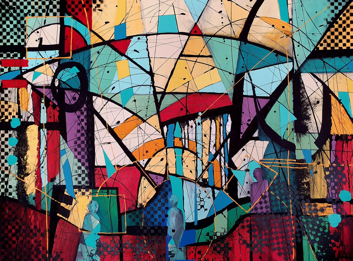Large Spanish Pop Art Catalan Mixed Media Collage Painting Jordi Prat Pons
