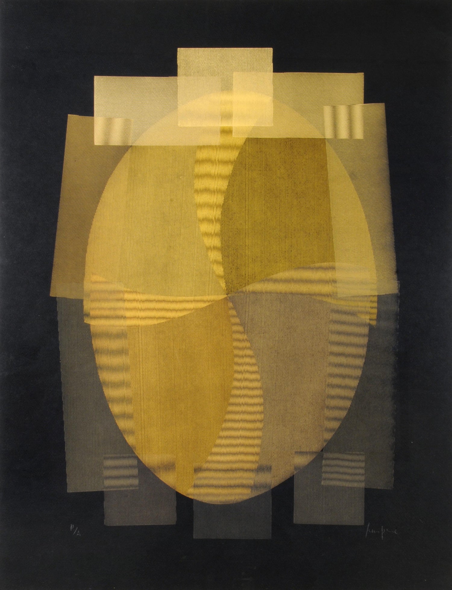 Limited Edition Architecture Kinetic Op Art Screen Print Lithograph Pol Bury