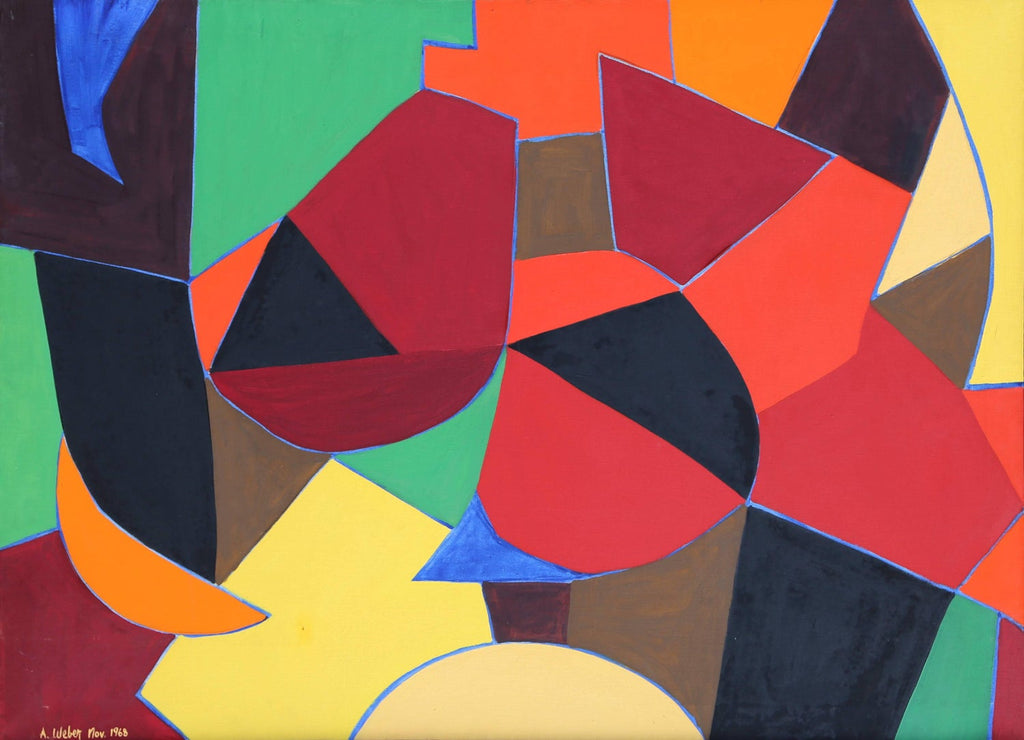 Abstract Expressionist Color Block Painting Mod Architect Irving Haynes RISD
