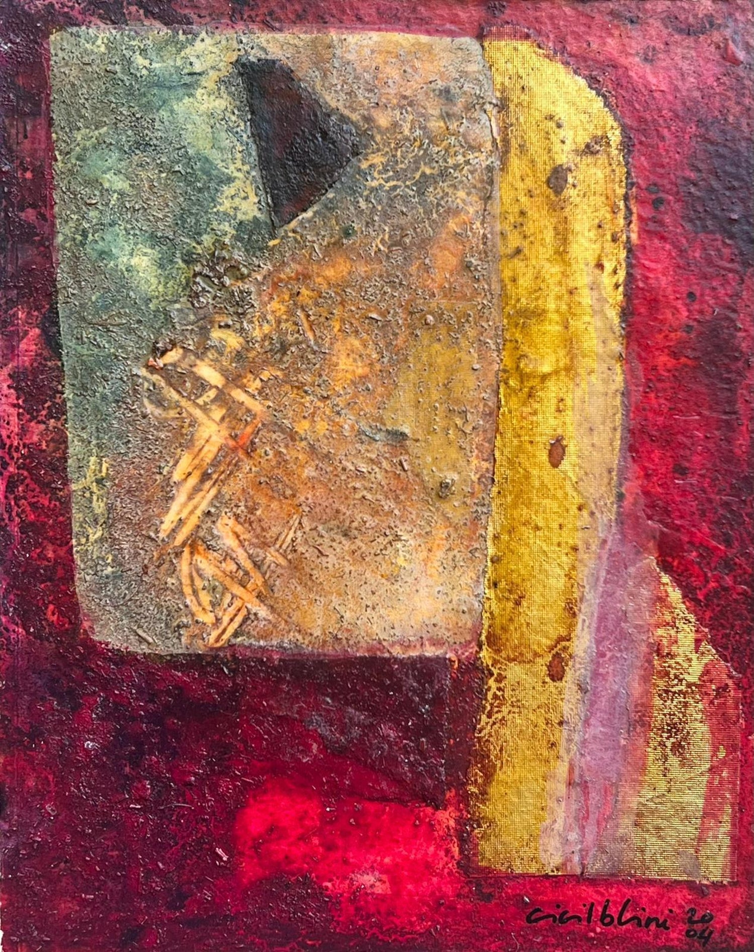 Mod French Oil Painting Semi Abstract Colorful Composition Israeli Nissan Engel