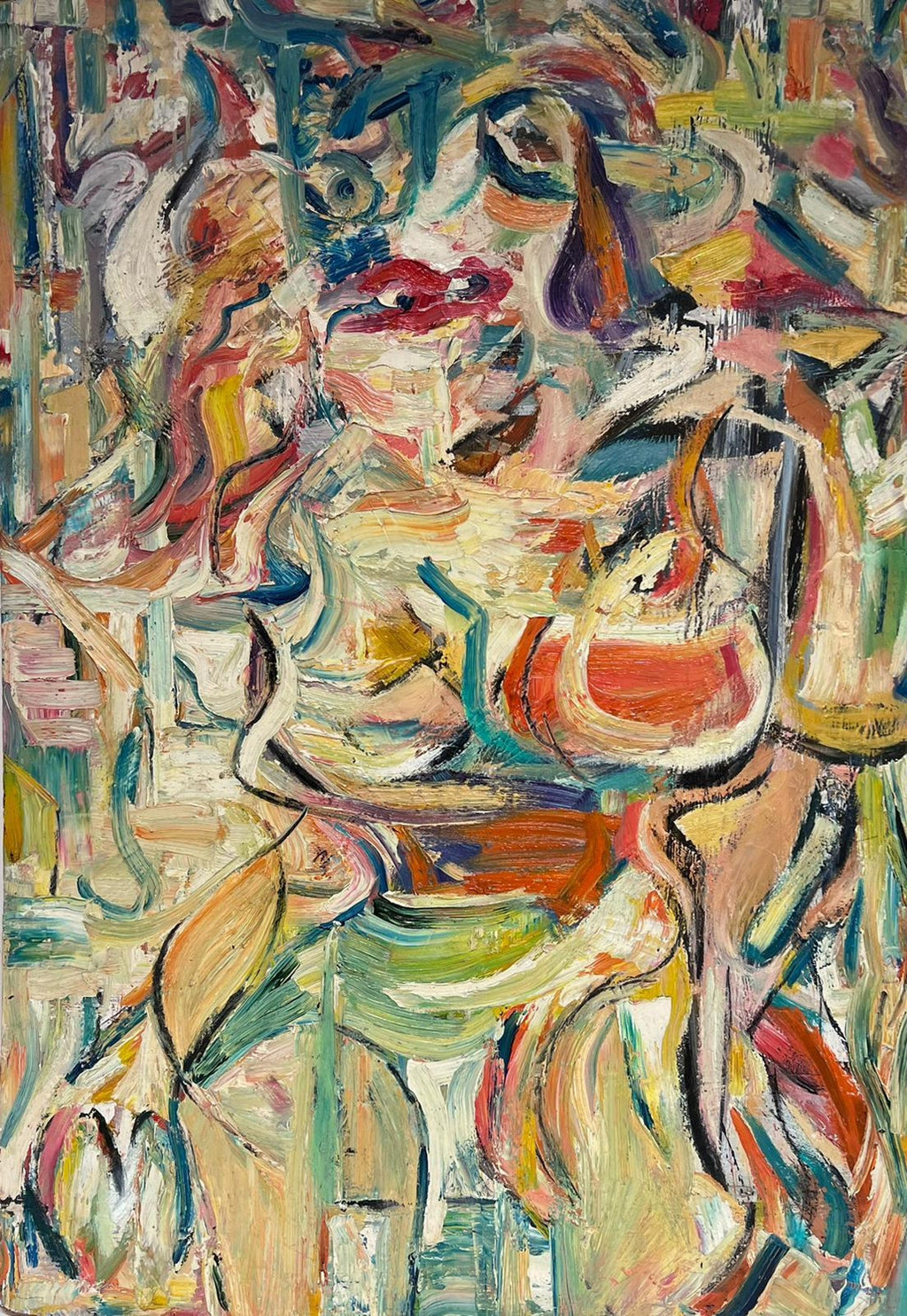 Modernist Encaustic Painting Portrait Boston Expressionist