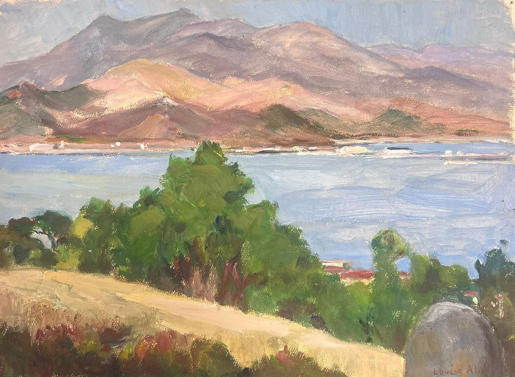 Large Pastel Landscape Purple Mountains Landscape American Modernist Painting