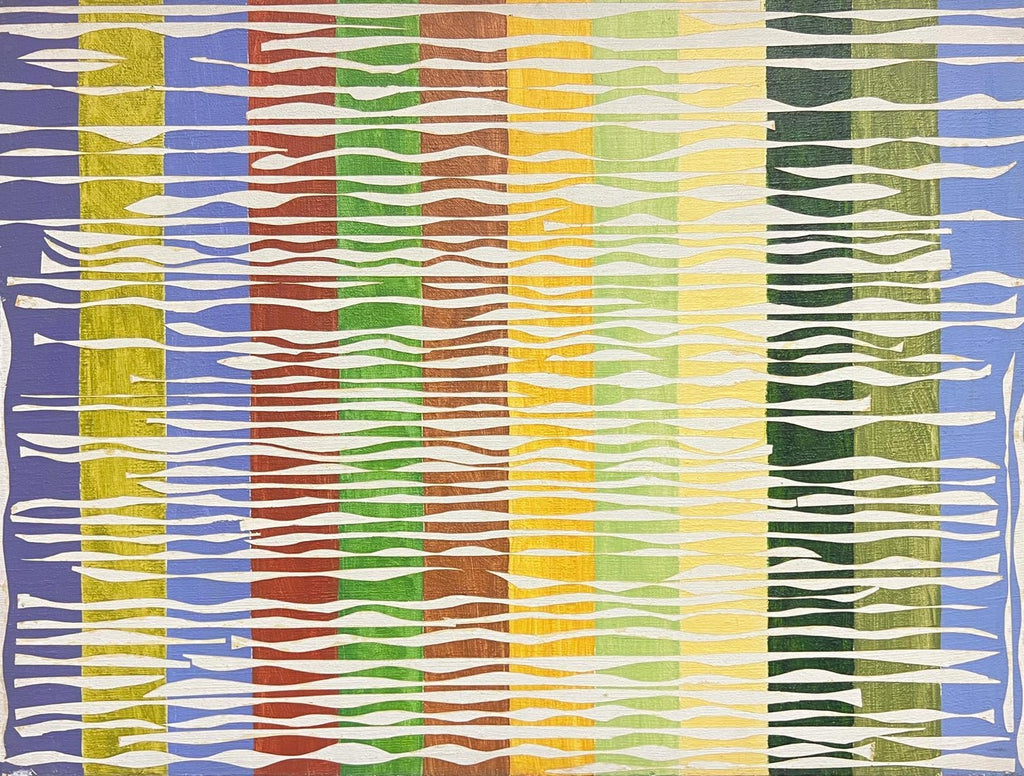 1978 Joy Walker Pattern & Decoration Color Field Abstract Op Art Painting