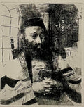 Jack Levine Modernist WPA Artist Ashkenazi Rabbi Etching Judaica Jewish Print