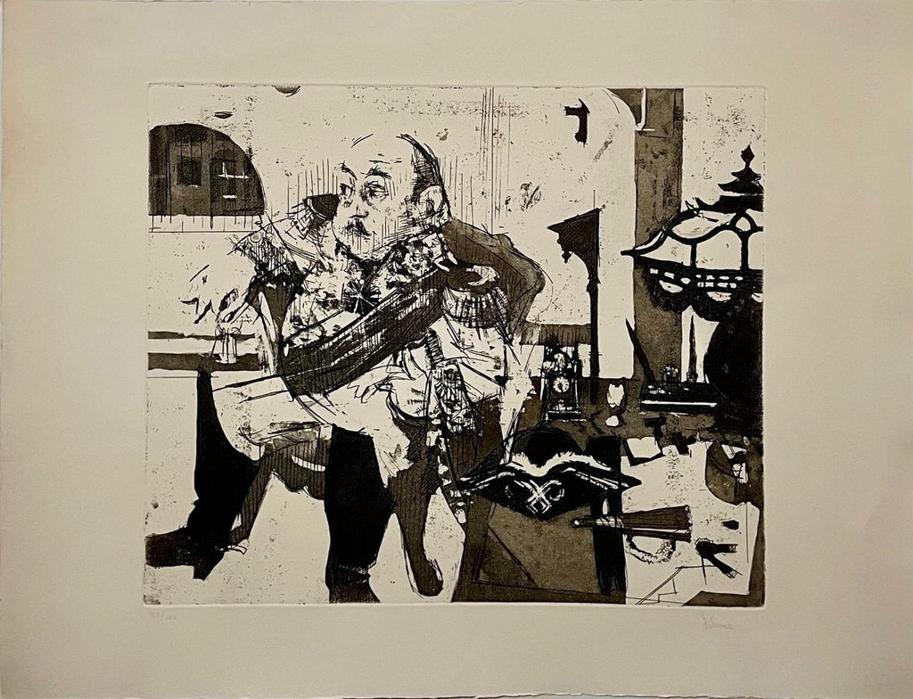 Large Format American Pop Art Portrait Aquatint Etching Walter George Segal 1987