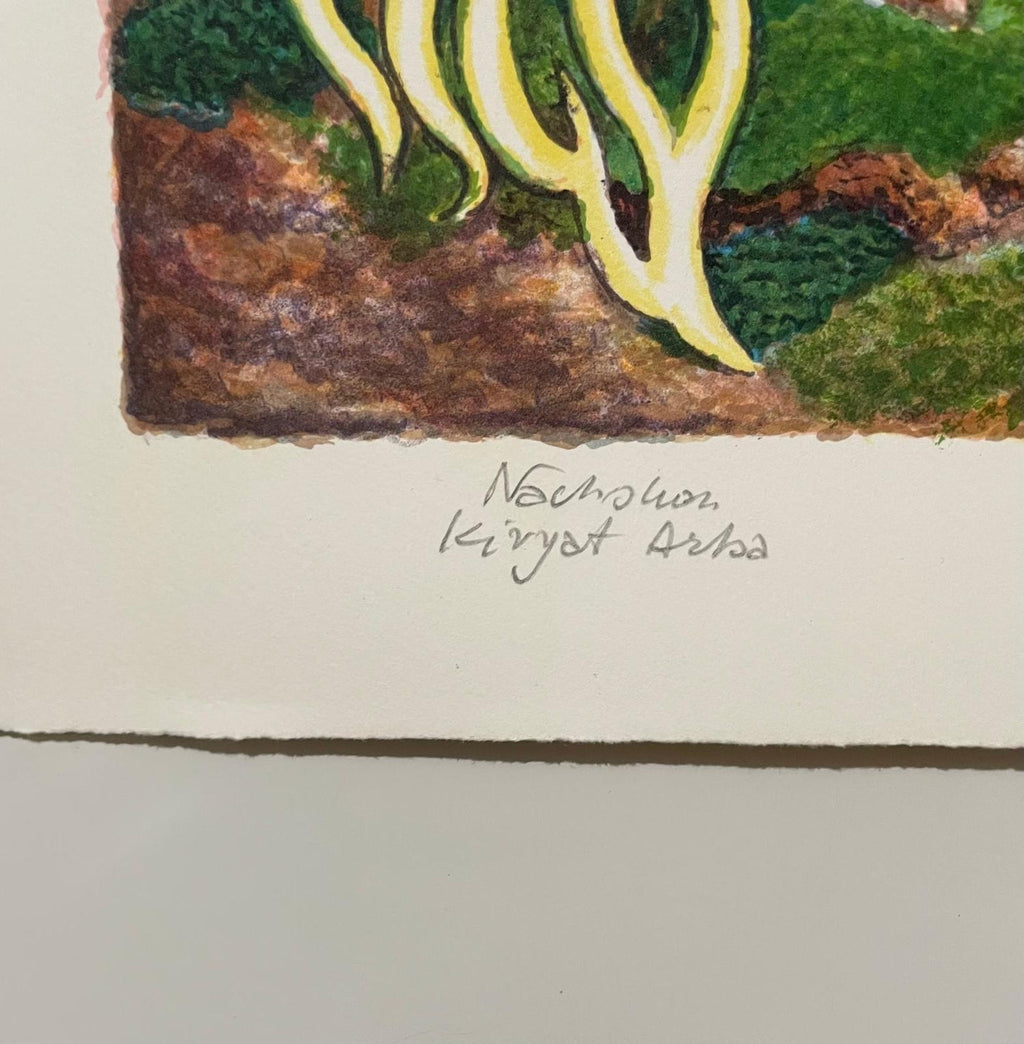 Large Surrealist Baruch Nachshon Kabbalah Art Judaica Lithograph Israeli Art