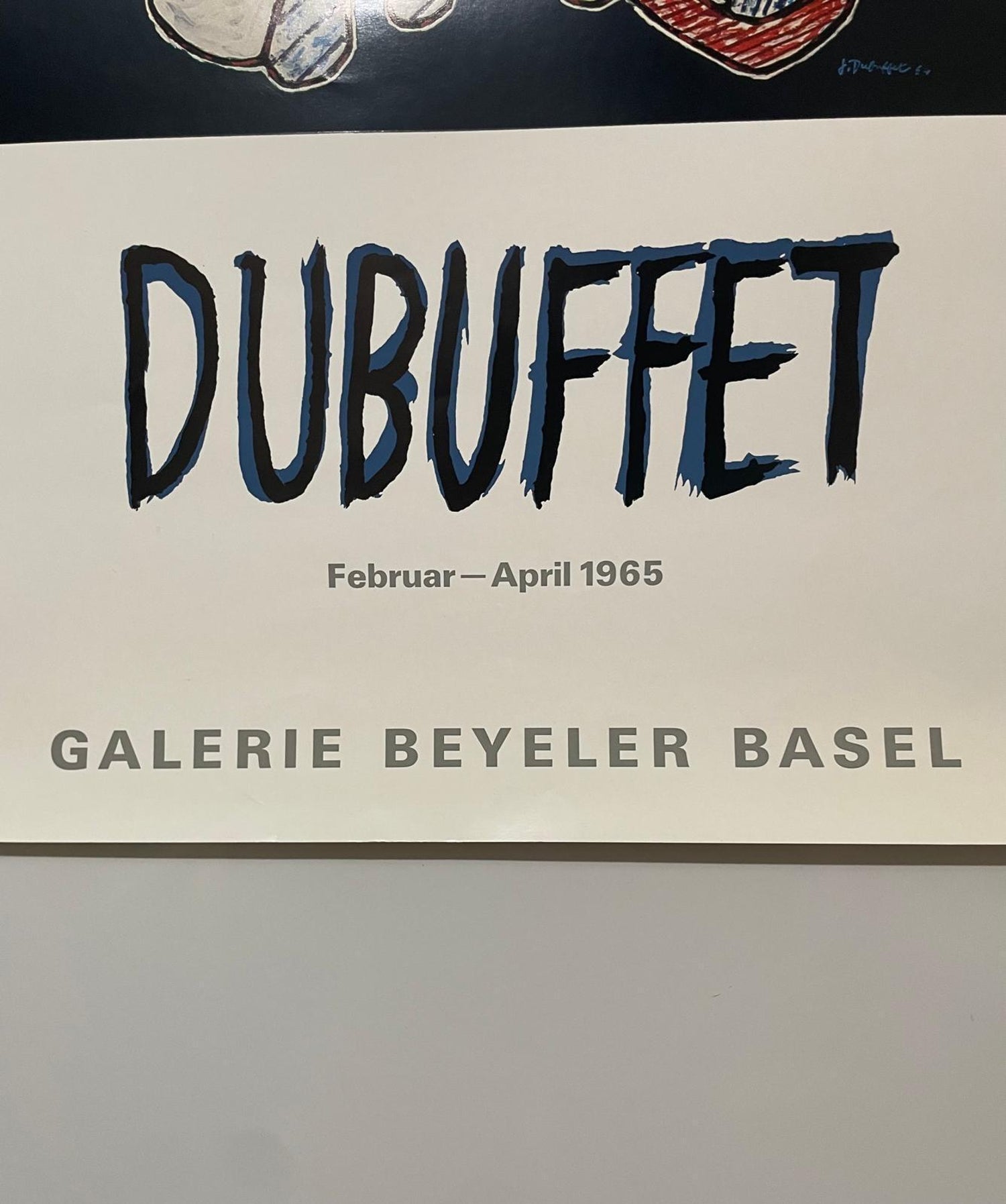 Original Vintage Poster Jean Dubuffet Gallery Exhibition Galerie Beyeler Basel
