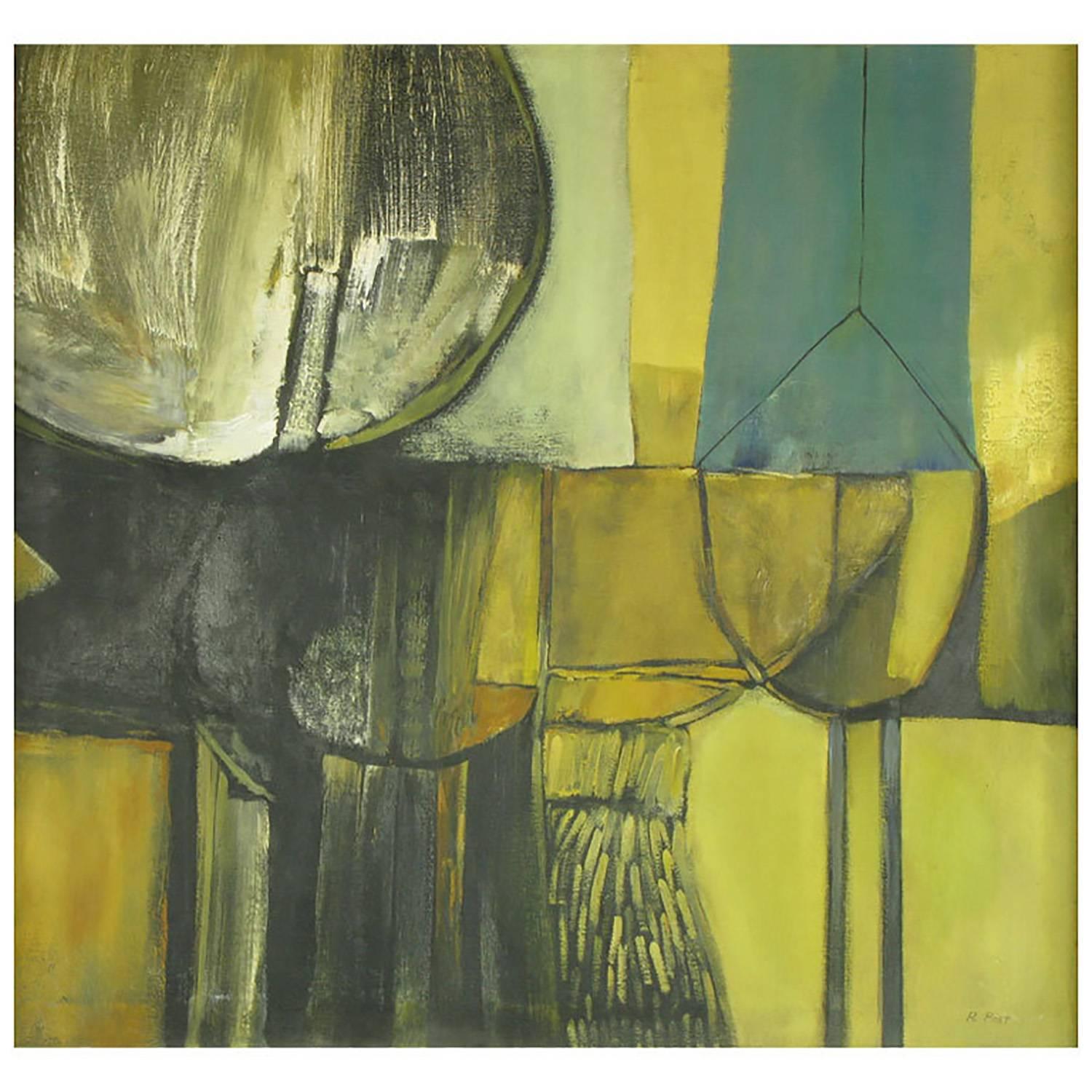 Large Modernist Figurative Abstract Oil Painting BASKET