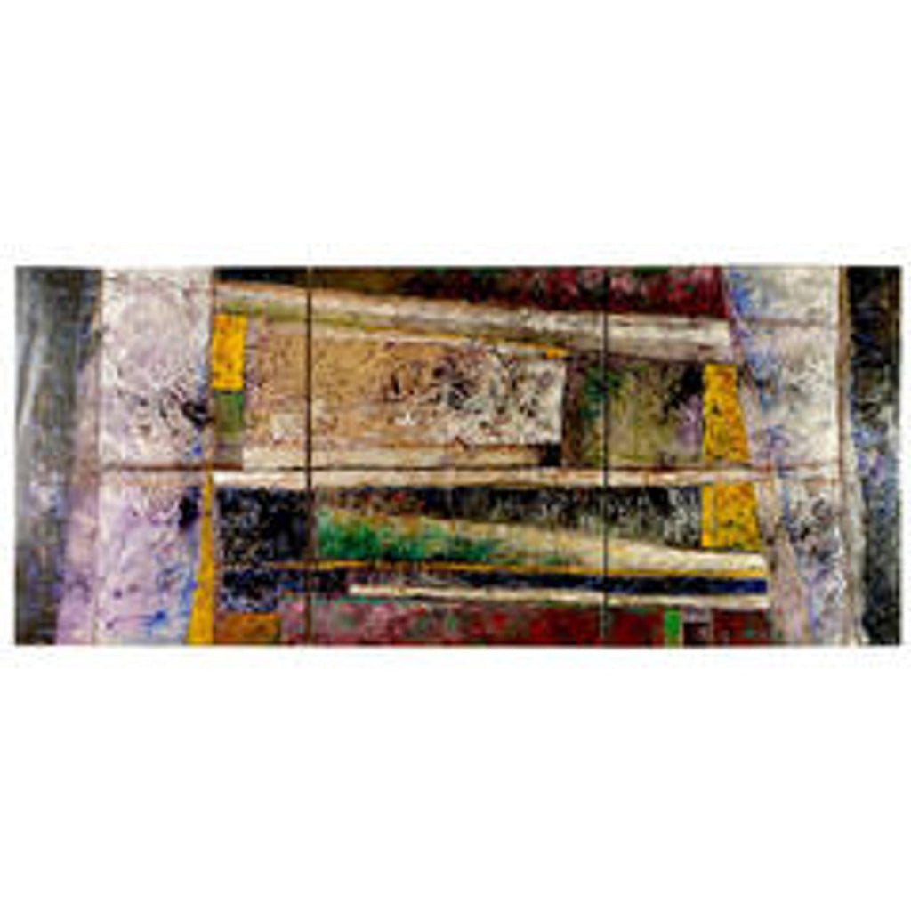 Large Spanish Contemporary Art Juan Suarez Abstract Bold Painting Triptych Group