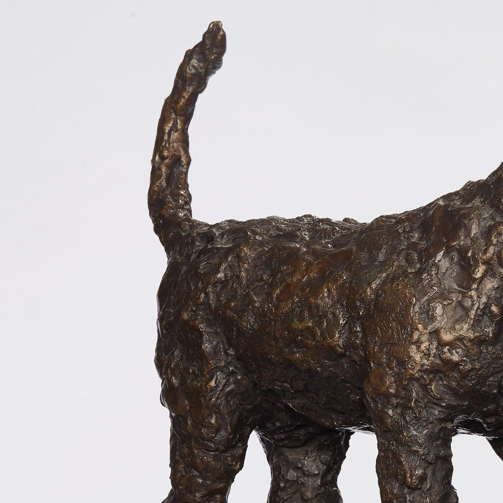 Polish Modernist PUPPY DOG Bronze Expressionist Art Sculpture