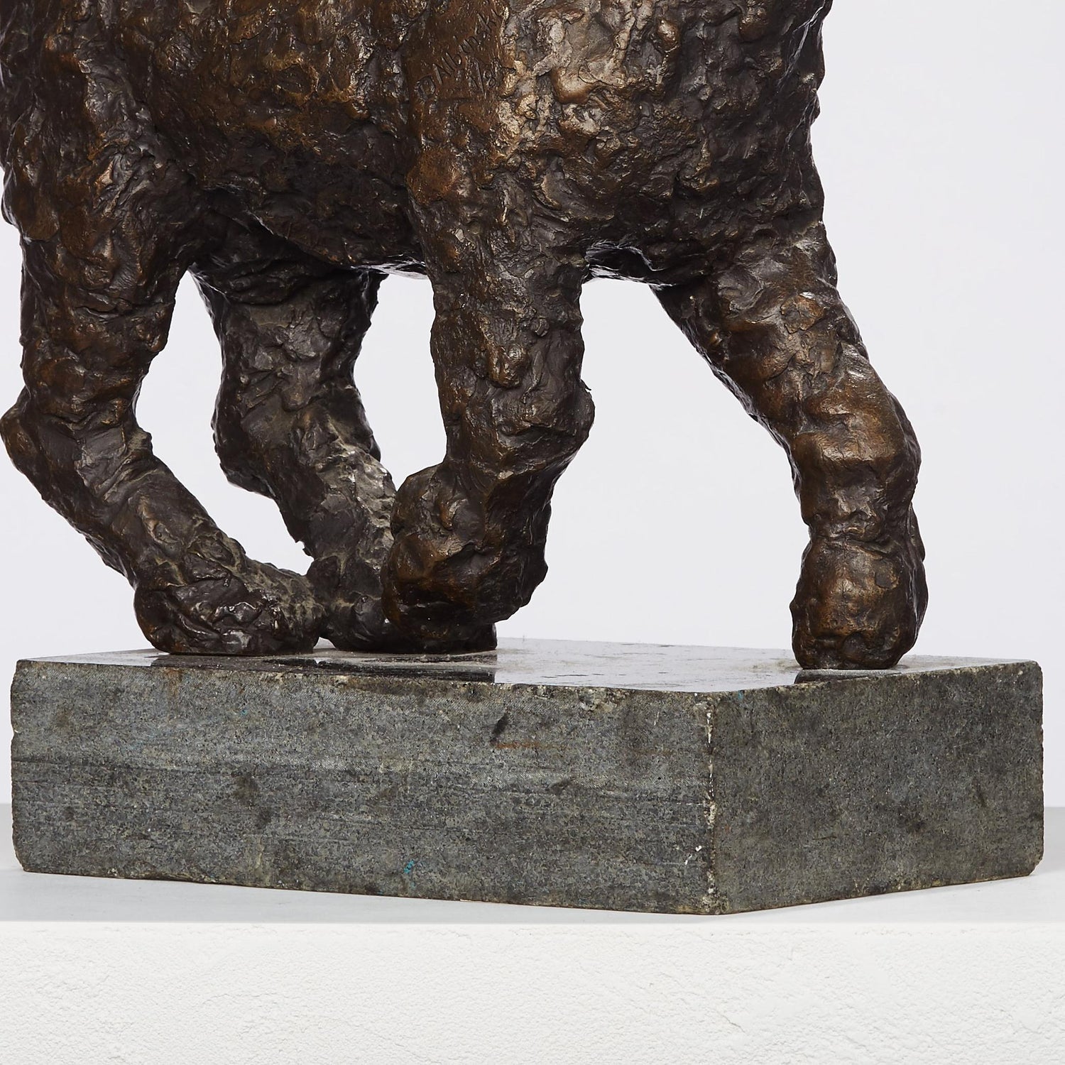 Polish Modernist PUPPY DOG Bronze Expressionist Art Sculpture