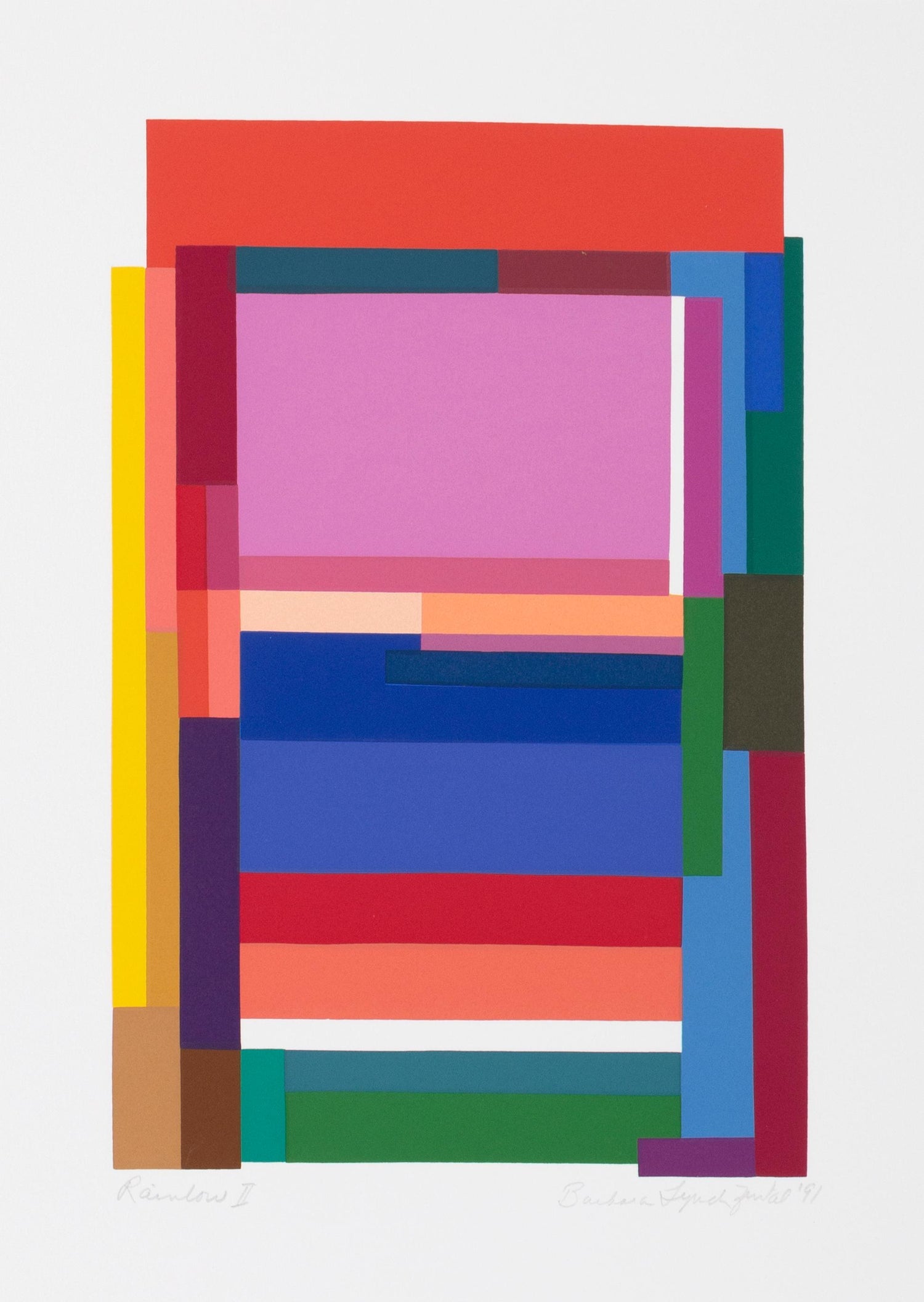 Swiss Contemporary Art Beat Zoderer Abstract Color Constructivist Screenprint