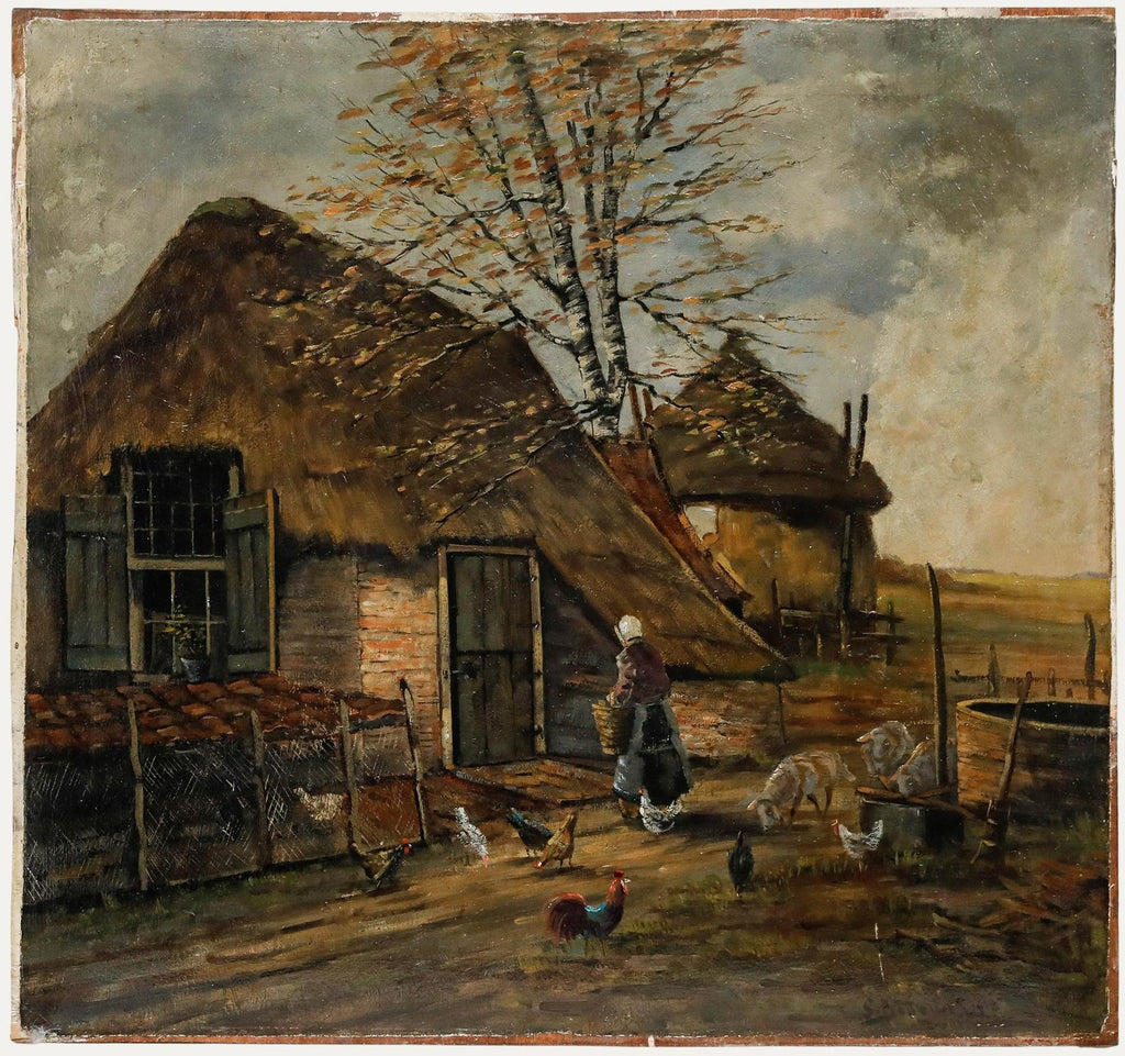 Family of Farmers by the Barn