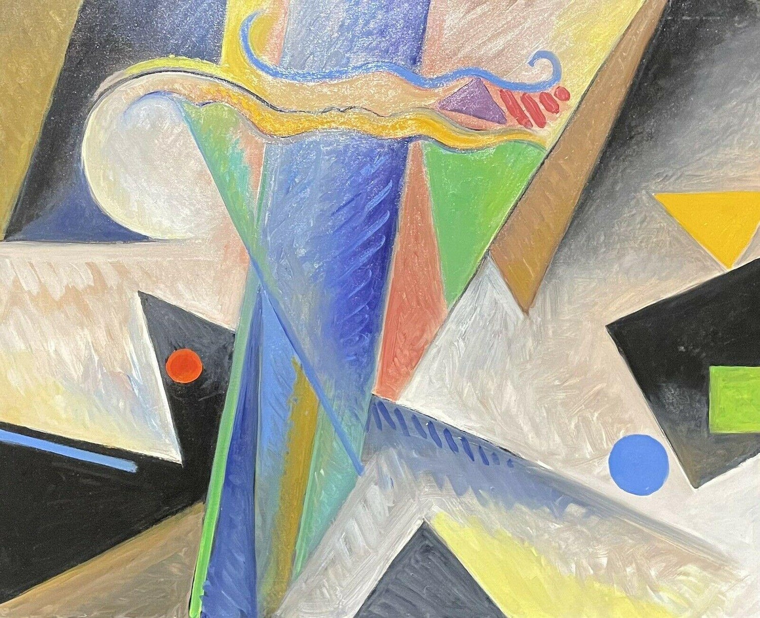 French Surrealist Colorful Futurist Abstract Painting Composition V