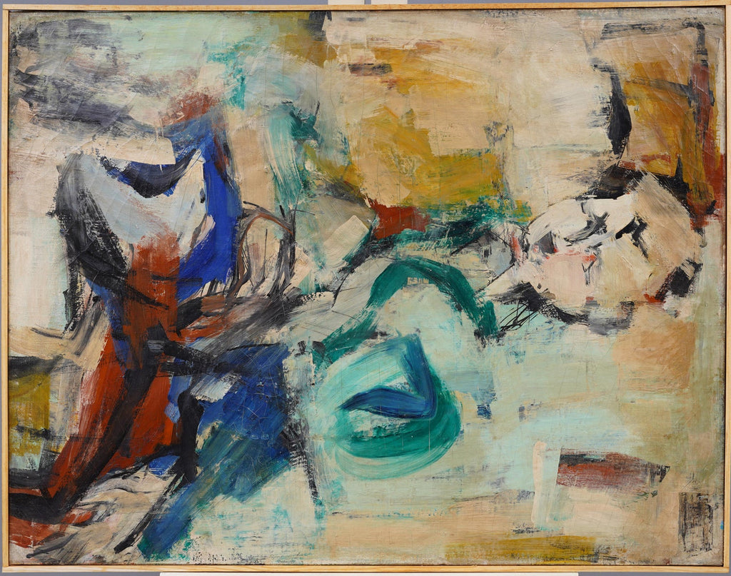 Polish Ecole De Paris Modernist Oil Painting Abstract Dancers Alfred Aberdam