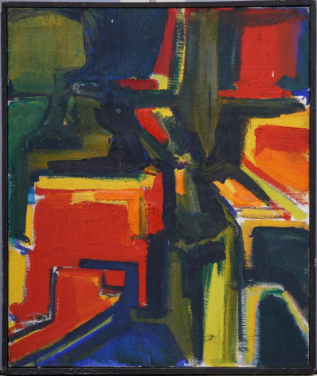 Early Abstract Expressionist Gouache Painting WPA Jewish Artist