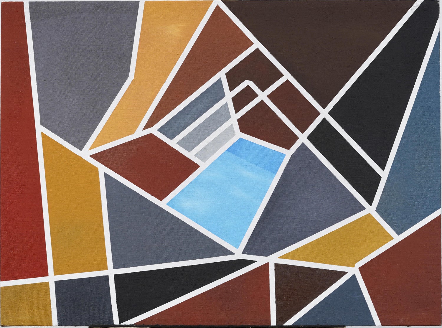 Ahola 13 Oil on Canvas Geometric Painting New York School Abstract Expressionist