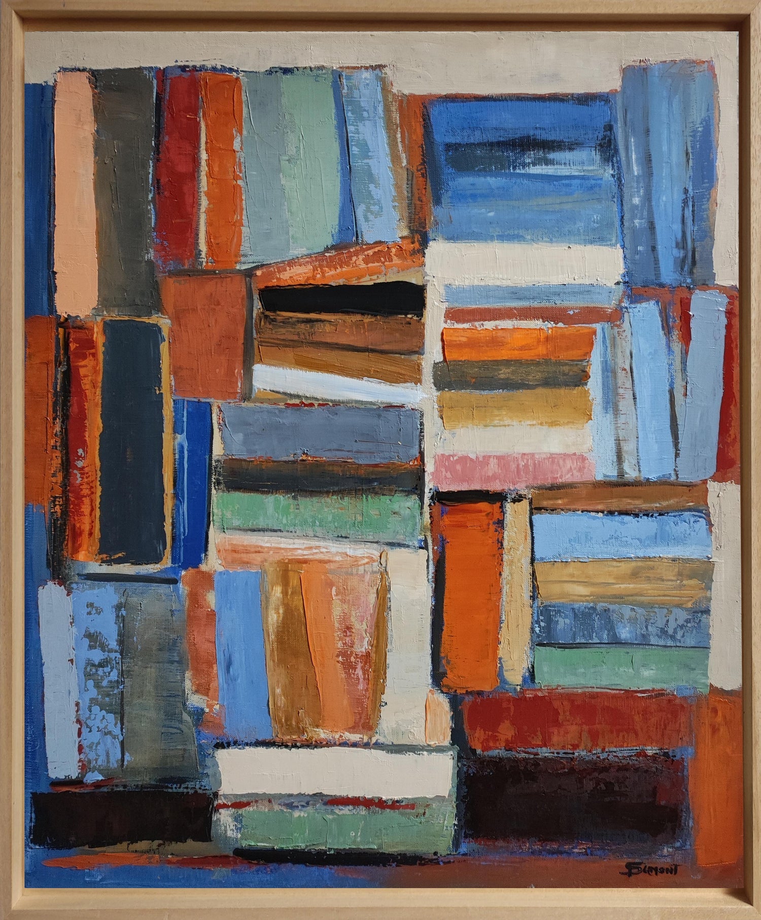 Abstract Expressionist Color Block Painting Mod Architect Irving Haynes RISD
