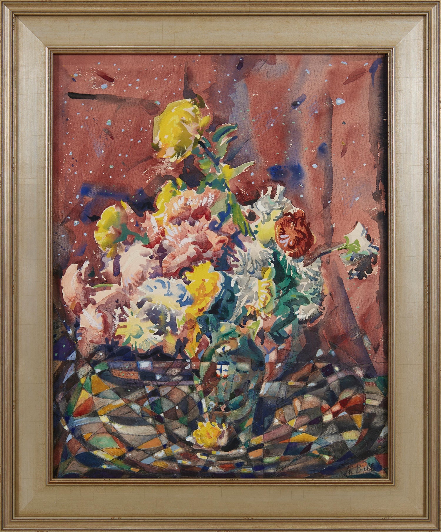 Wild Flowers Vibrant Colorful Modernist Oil Painting