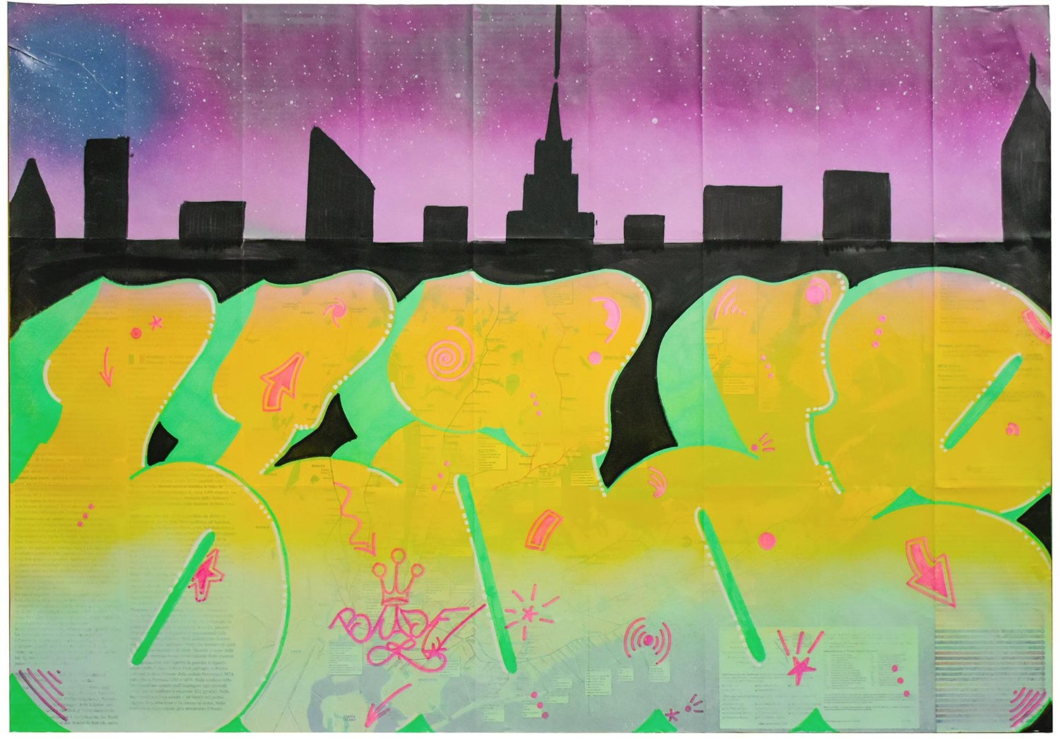 Graffiti Art Photograph Silkscreen Print Subway Station NYC 1970s Pop Art