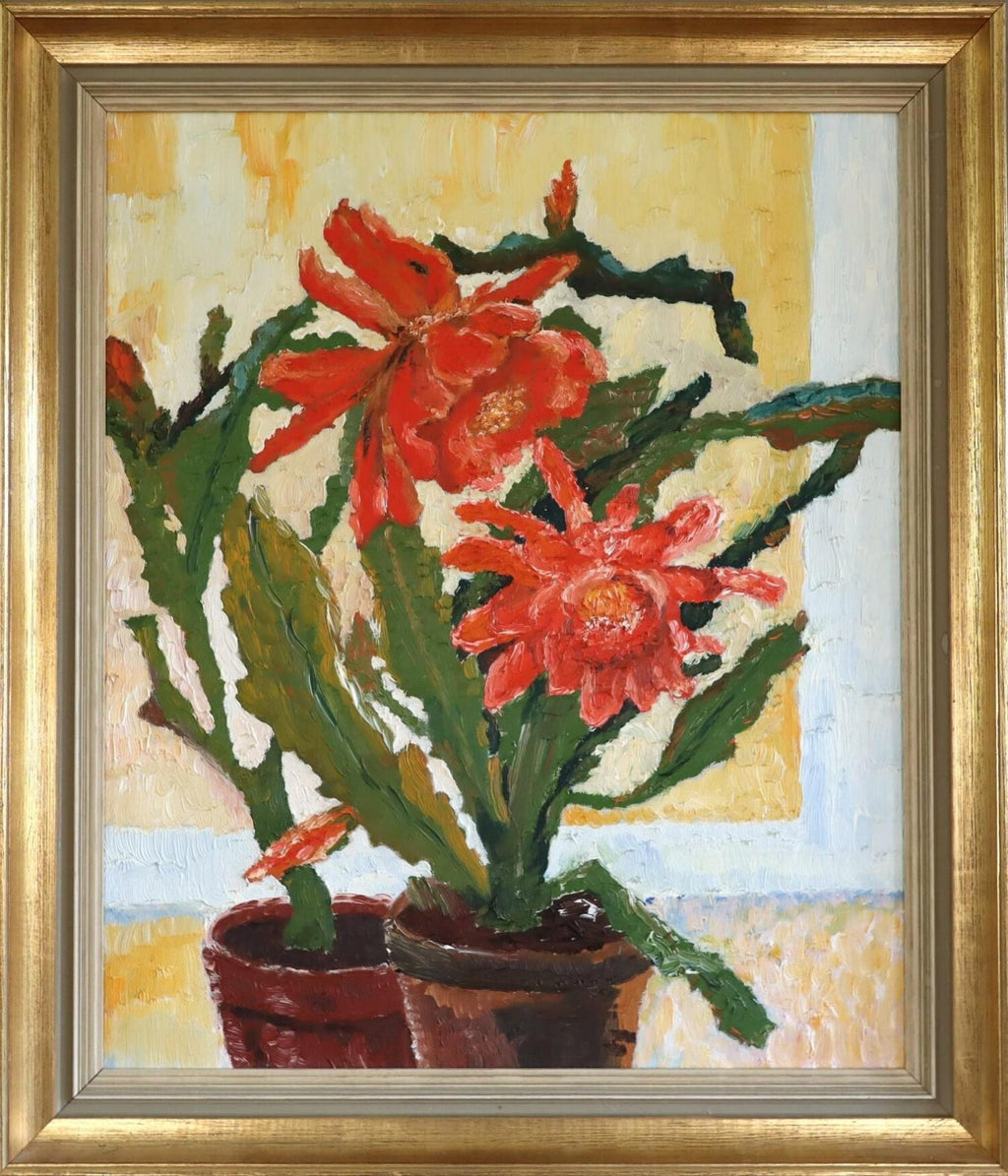 Wild Flowers Vibrant Colorful Modernist Oil Painting