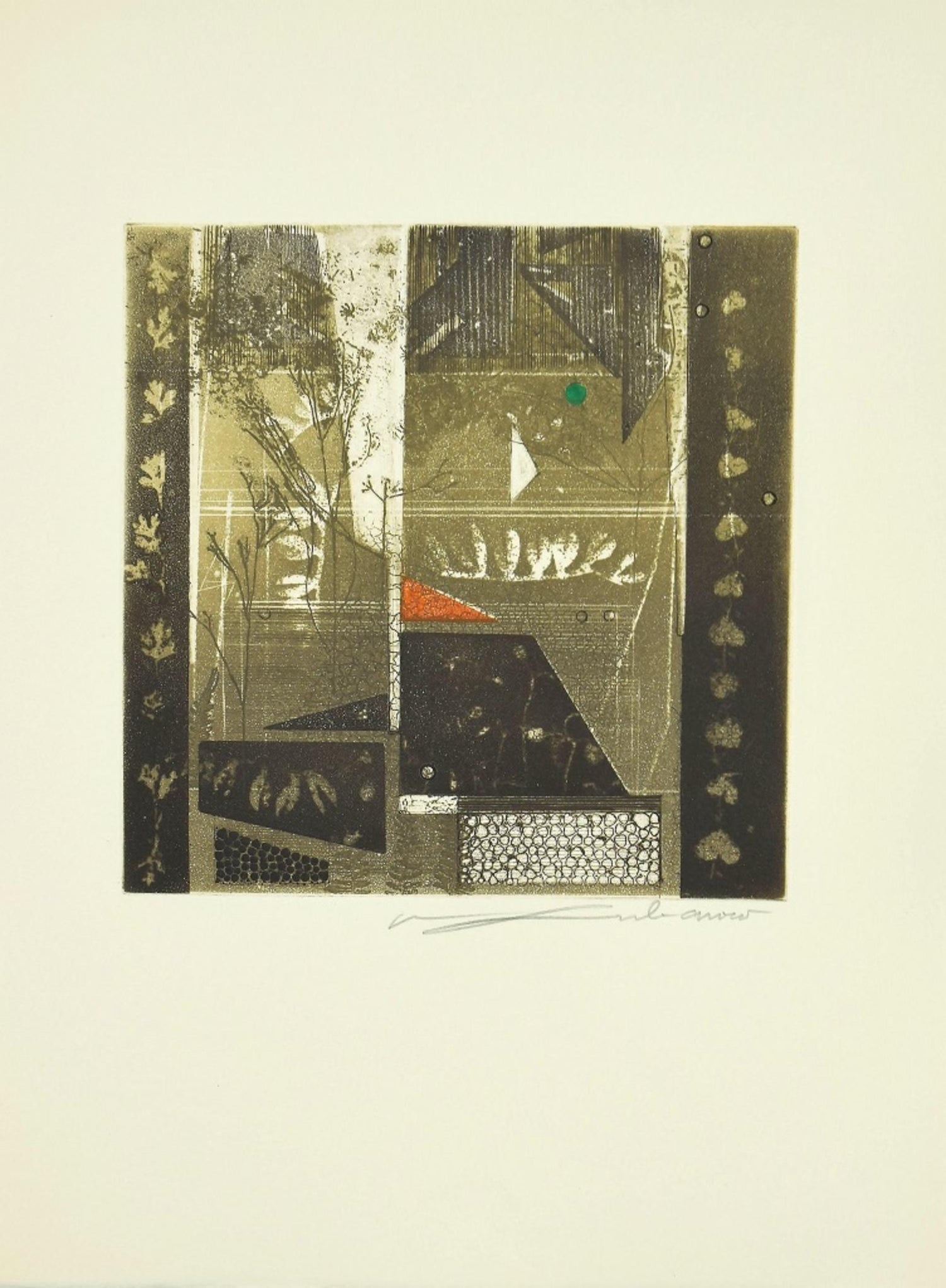 Mystic Cafe, Pyramids Signed Aquatint Etching California Woman Artist Susan Hall