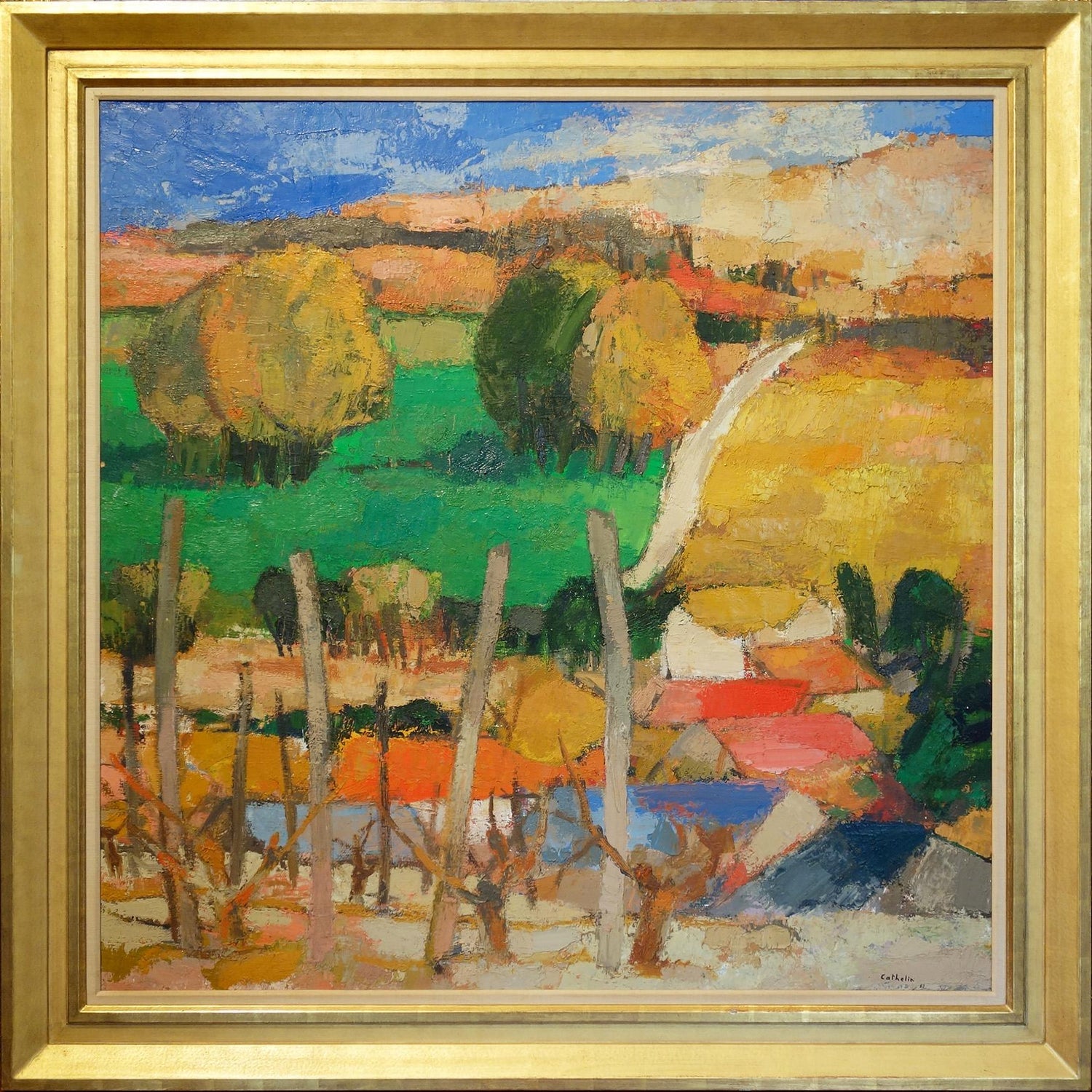 French Neo Expressionist Surreal Oil Painting Robert Vernet Bonfort  Deaf Artist