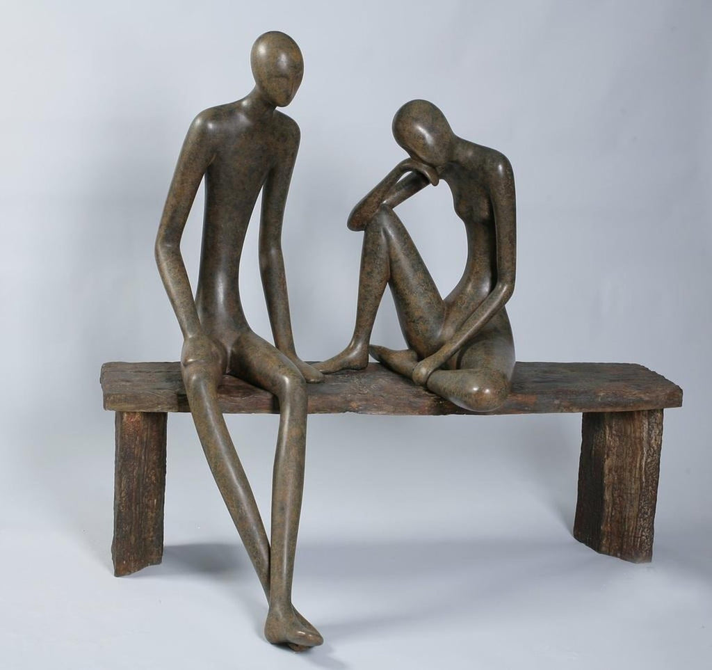 In the style of Henry Moore, Mother and Child in Rocking Chair