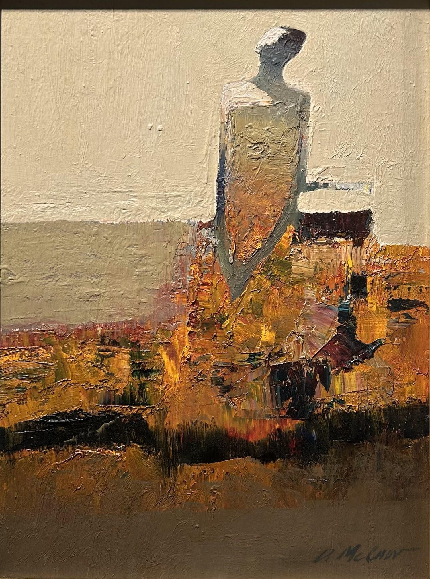 Spanish Catalan Modernist Oil Painting Drummer Boy Figurative Abstraction