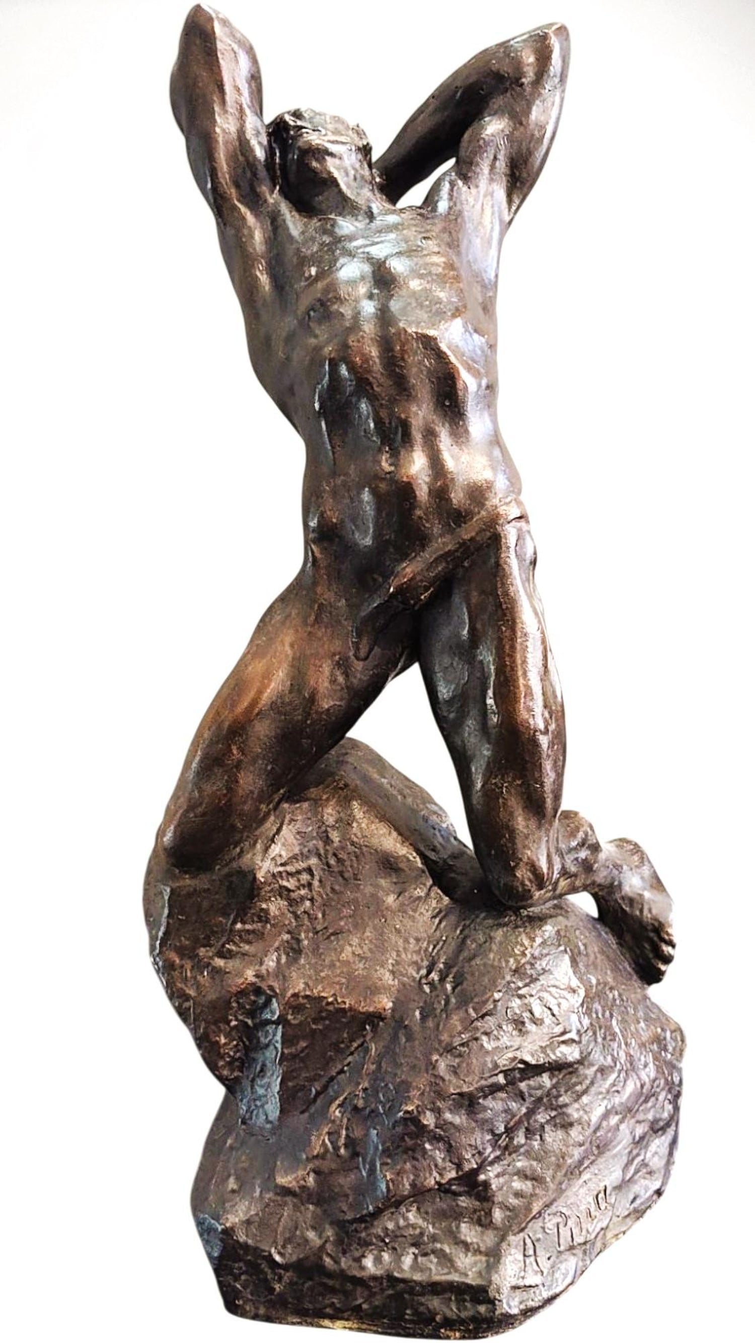 Weight Lifter Chinese Contemporary Art Bronze Sclupture