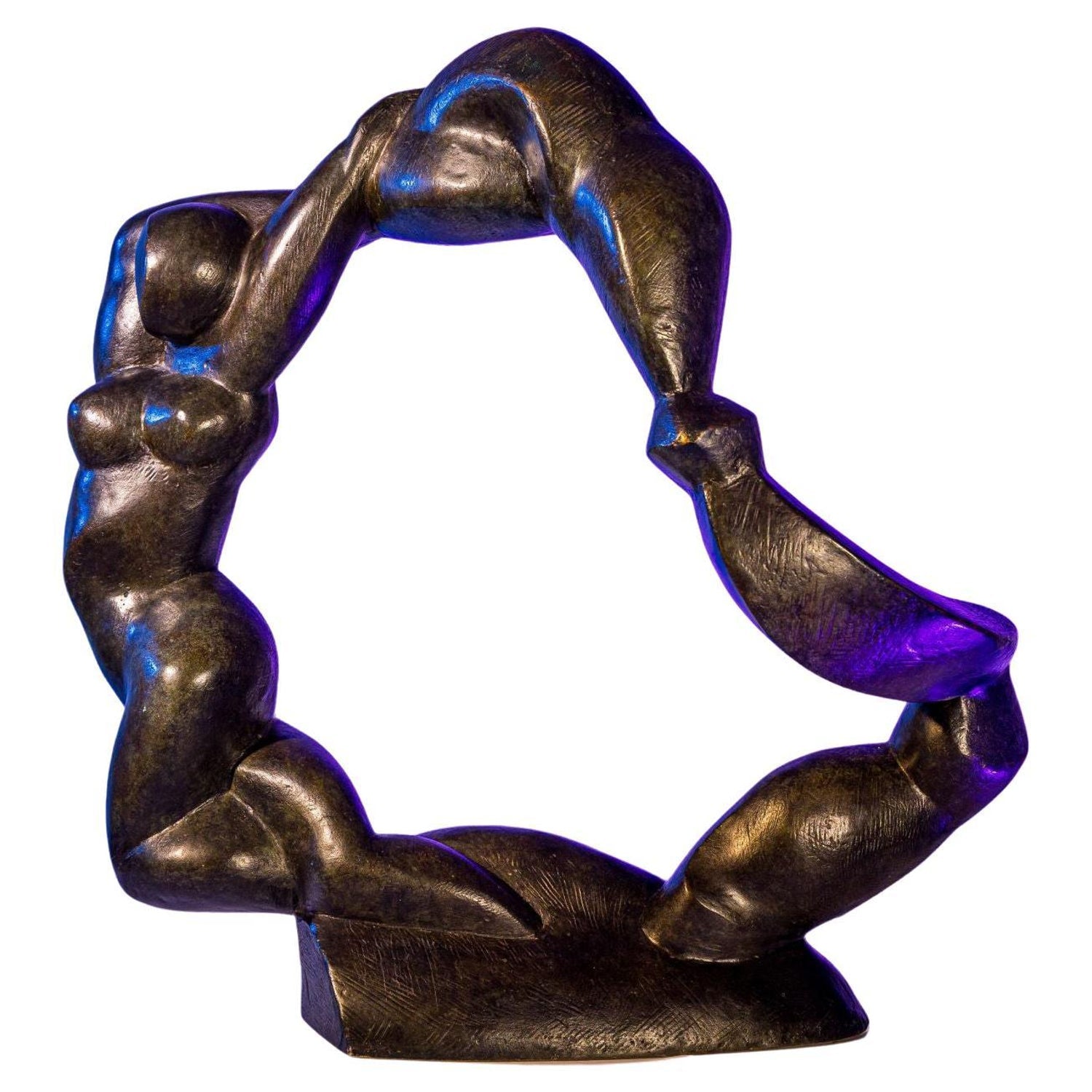 Bronze Sculpture Abstract Figurative Woman Modernist Robert Laurent WPA Artist