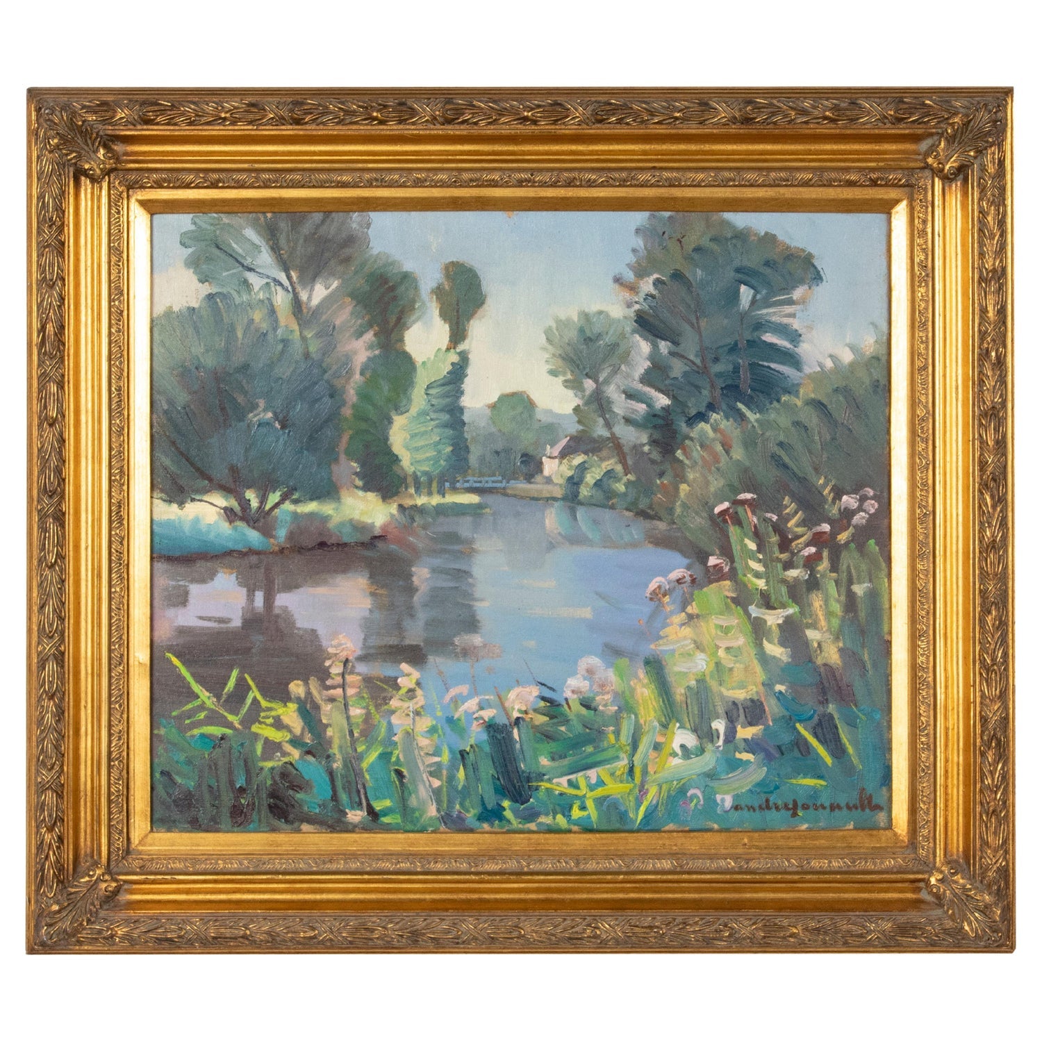 French Neo Expressionist Surreal Oil Painting Robert Vernet Bonfort  Deaf Artist
