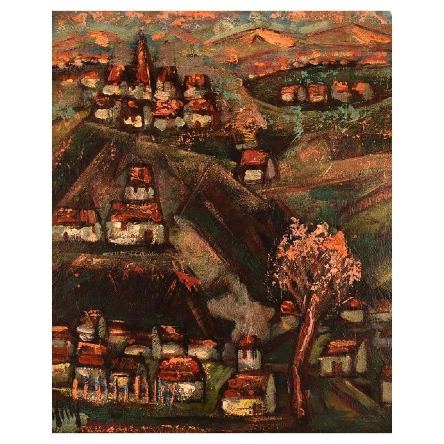 Rocamadour, Modernist Abstract Architectural Village Landscape
