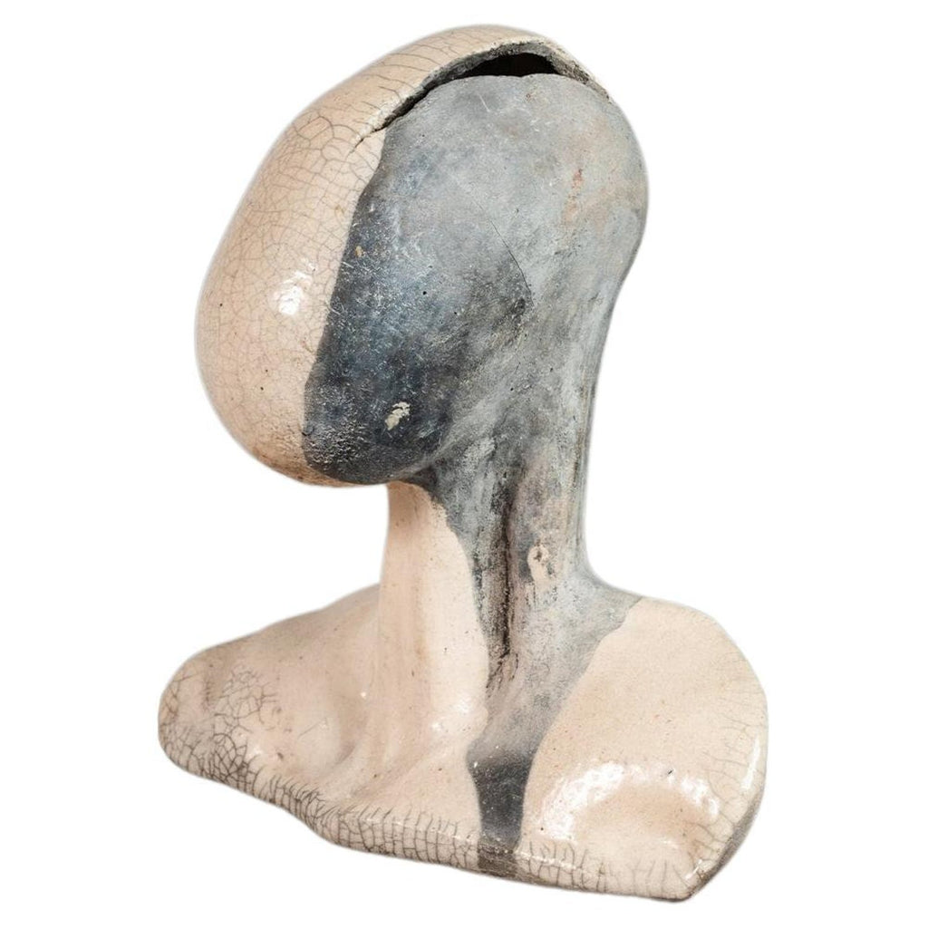Color Terracotta Modernist Abstract Sculpture Head Russian Artist Alexander Ney